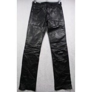 Vintage Wilsons Pelle Studio Pants Mens Size 30 Black Leather Straight Leg Lined